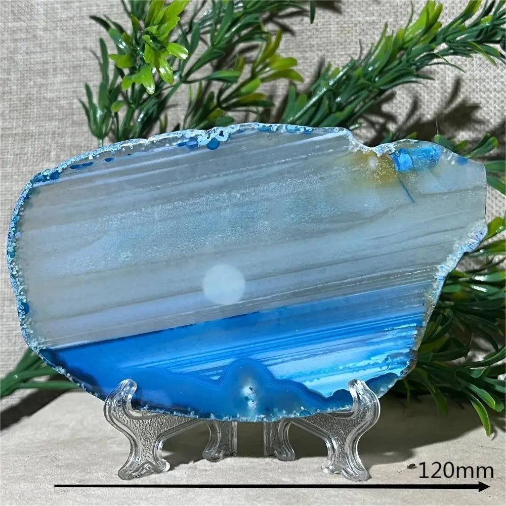 Natural Crystal Agate Slab Gems Wichcraft Minerals Beauty Reiki Home Decoration Gemstone Healing Stone Quartz +Stand - Gemtopia