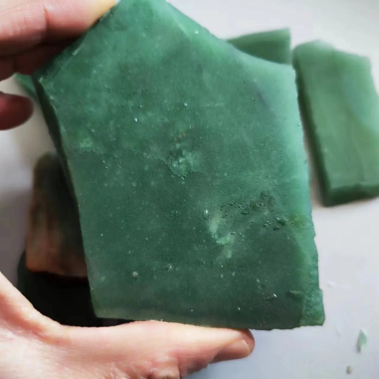 Natural Jadeite Stone Green Raw China Dulong Jade Teaching mineral specimens Home Decoration Stone - Gemtopia