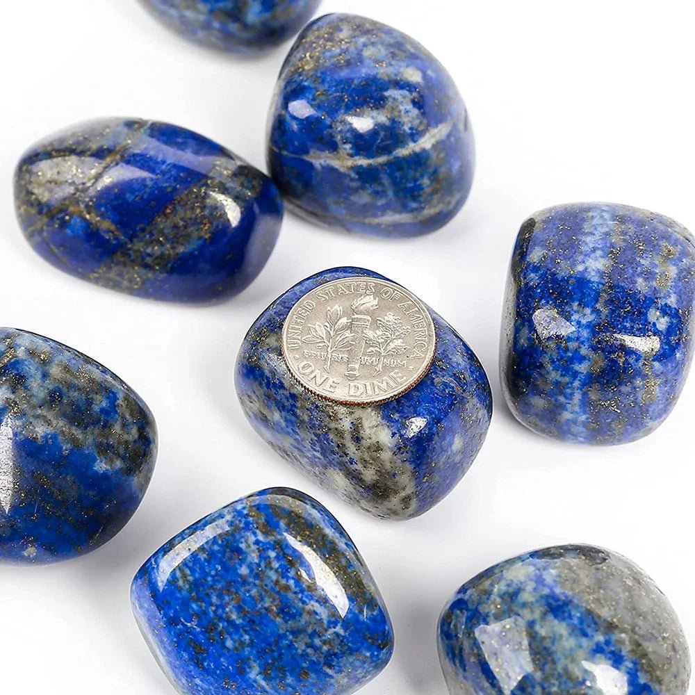 Natural Lapis Lazuli Tumbled Stones for Wicca Reiki Healing Crystals Polished Energy Chakra Stone Ornament 20 - 30mm - Gemtopia