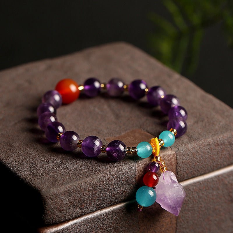 Natural Lavender Amethyst Original Stone Bracelet - Gemtopia