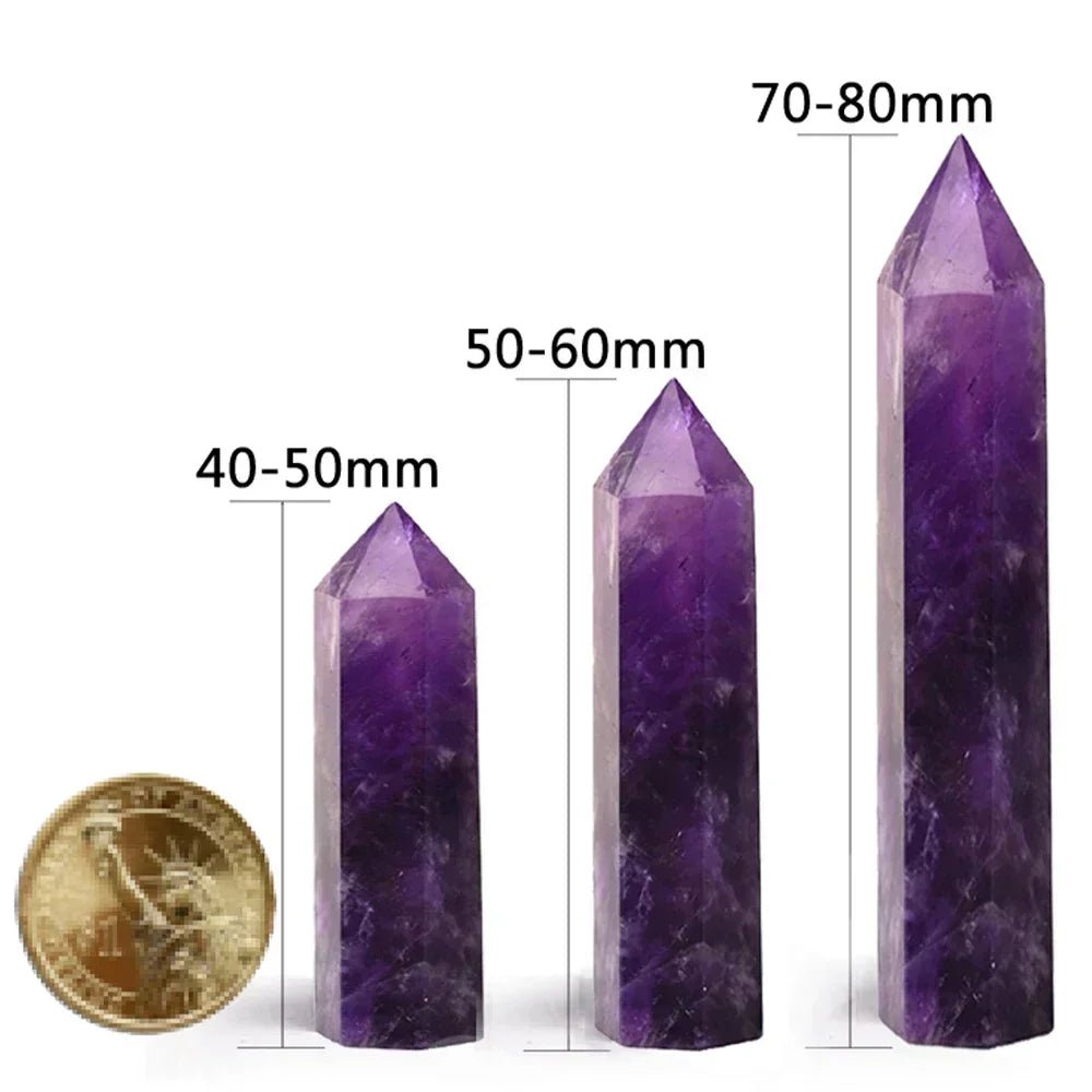 Natural Stone and Crystals Point Wand Witchcraft Rose Quartz Amethyst Home Decoration Mineral Stones Crafts Room Aquarium Decor - Gemtopia