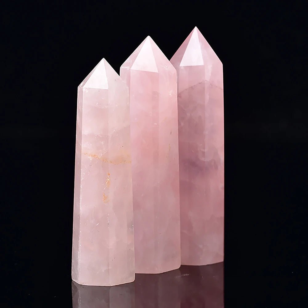 Natural Stone and Crystals Point Wand Witchcraft Rose Quartz Amethyst Home Decoration Mineral Stones Crafts Room Aquarium Decor - Gemtopia