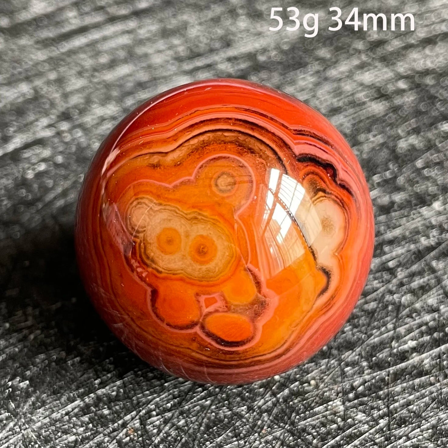 Natural Stone Silk Agate Crystal Ball Colorful Quartz Sphere Carnelian Polished Rock Decor Healing - Gemtopia