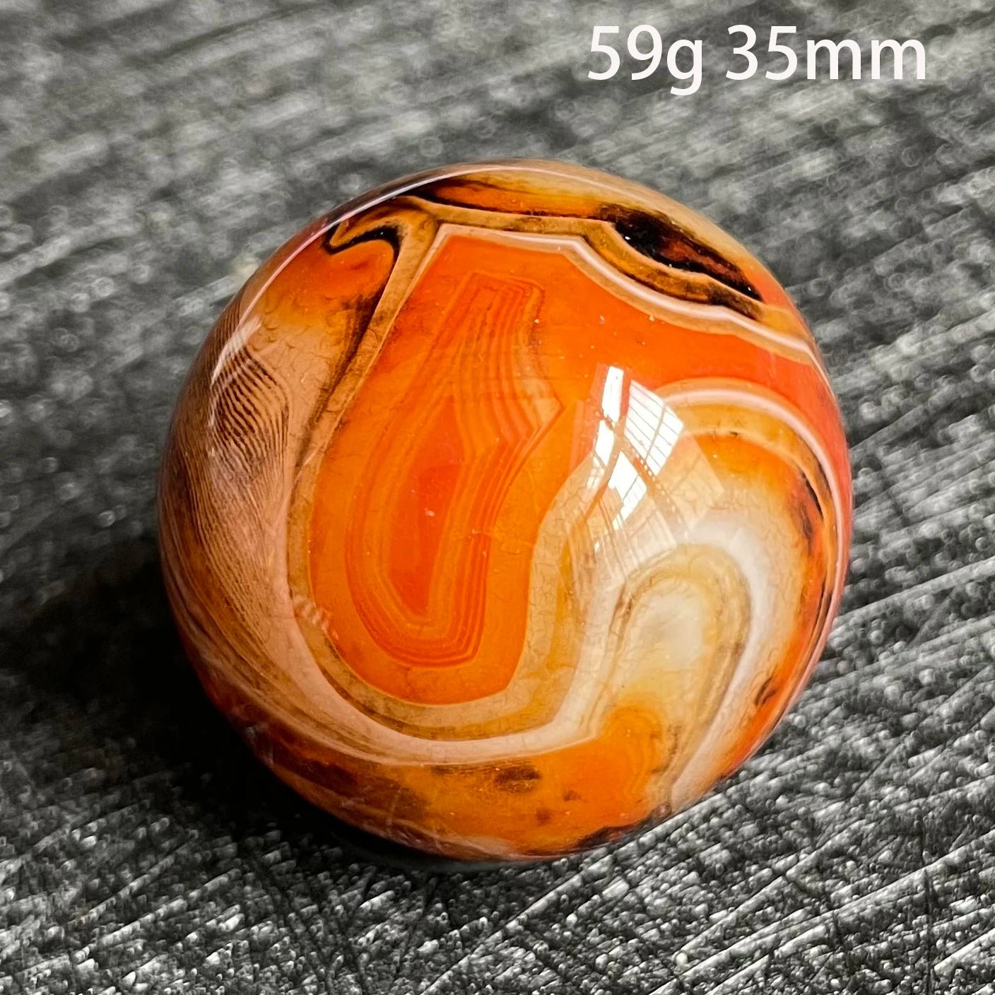 Natural Stone Silk Agate Crystal Ball Colorful Quartz Sphere Carnelian Polished Rock Decor Healing - Gemtopia