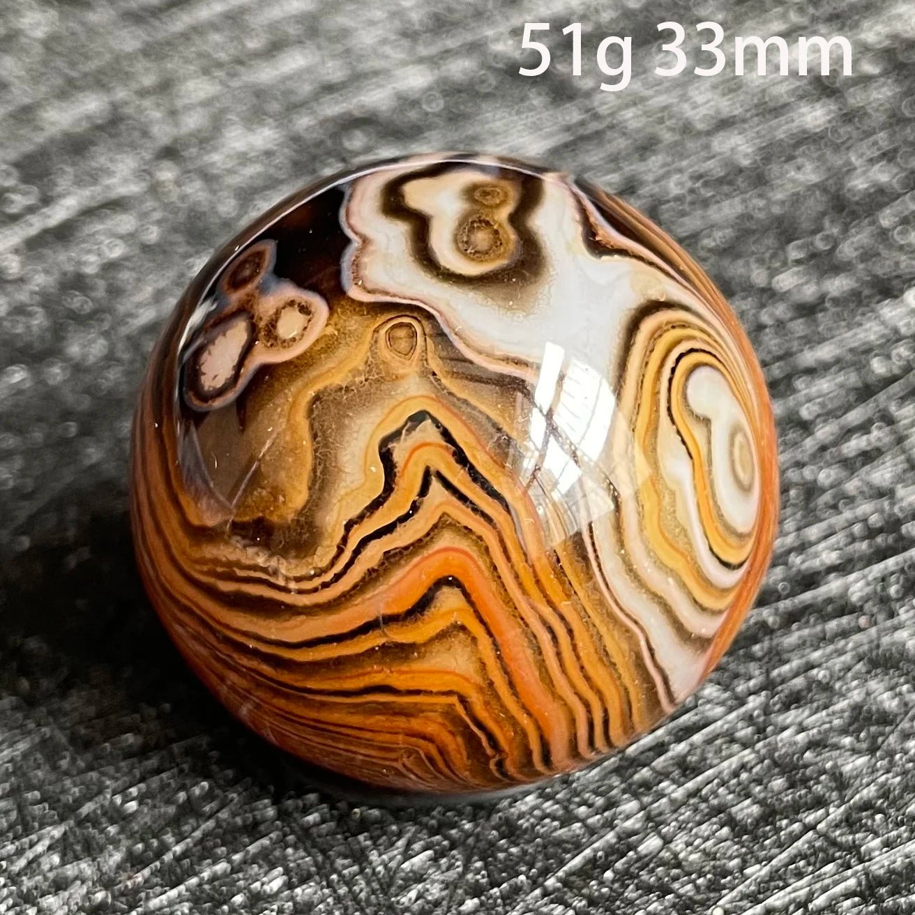 Natural Stone Silk Agate Crystal Ball Colorful Quartz Sphere Carnelian Polished Rock Decor Healing - Gemtopia