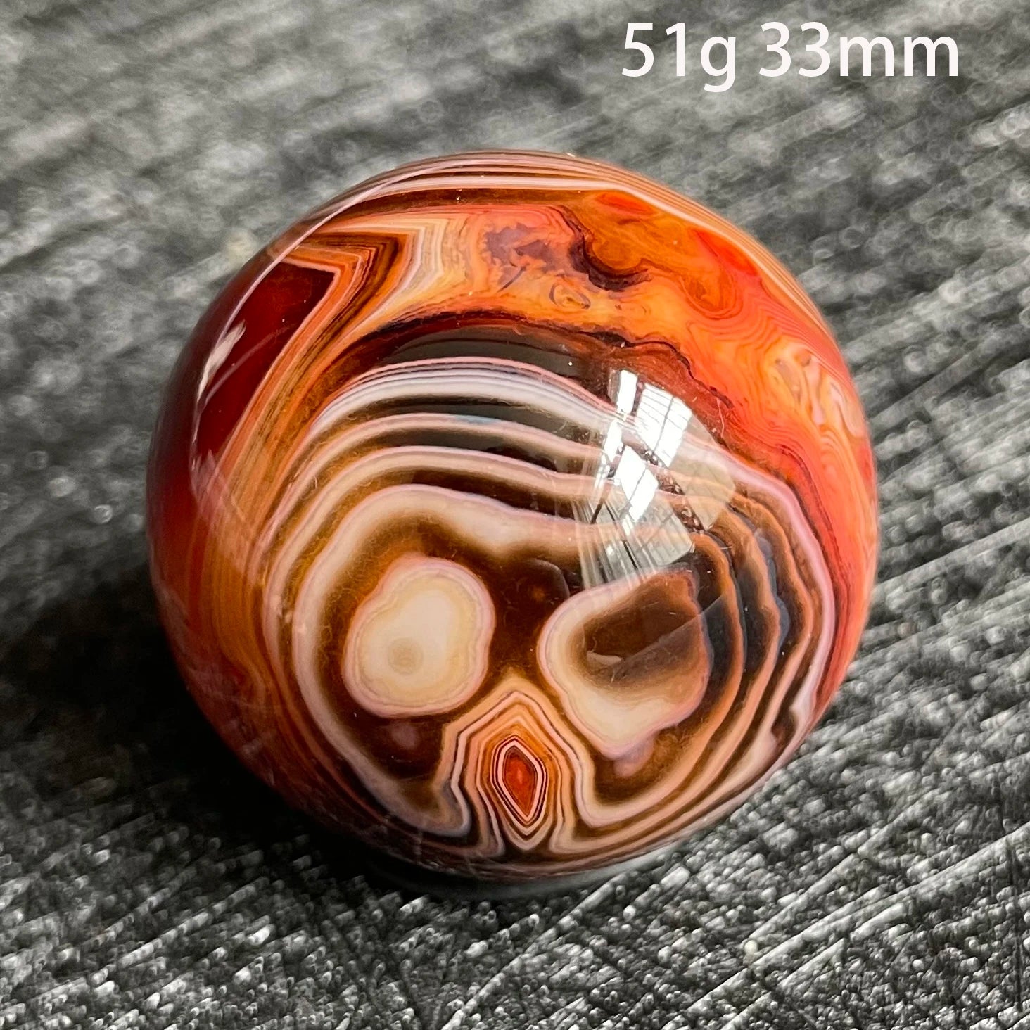 Natural Stone Silk Agate Crystal Ball Colorful Quartz Sphere Carnelian Polished Rock Decor Healing - Gemtopia