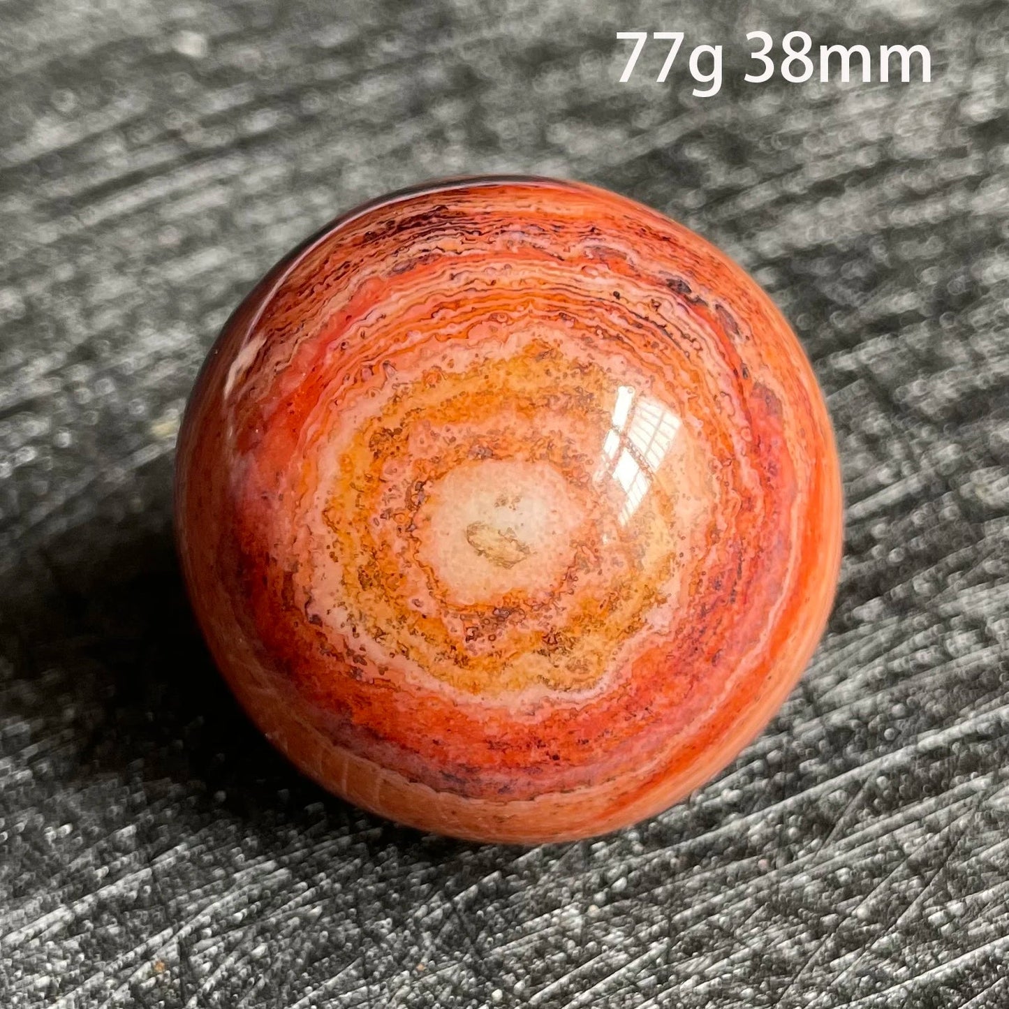 Natural Stone Silk Agate Crystal Ball Colorful Quartz Sphere Carnelian Polished Rock Decor Healing - Gemtopia