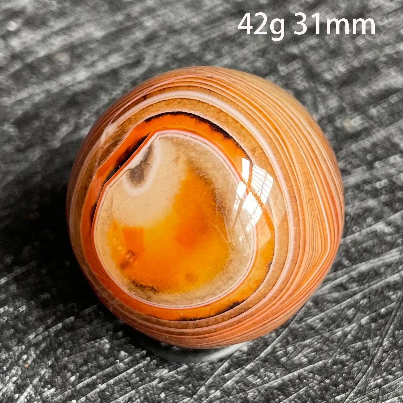 Natural Stone Silk Agate Crystal Ball Colorful Quartz Sphere Carnelian Polished Rock Decor Healing - Gemtopia