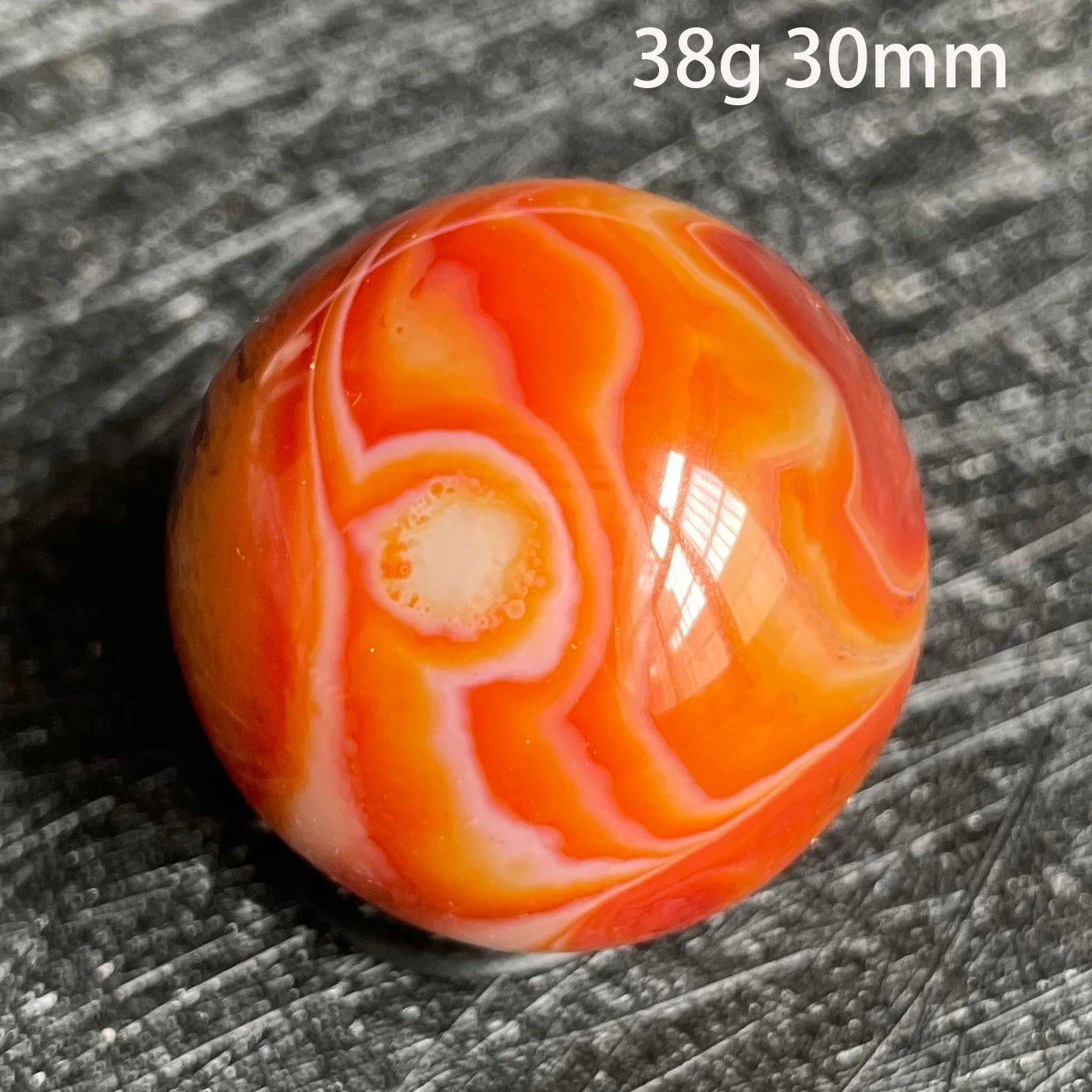 Natural Stone Silk Agate Crystal Ball Colorful Quartz Sphere Carnelian Polished Rock Decor Healing - Gemtopia