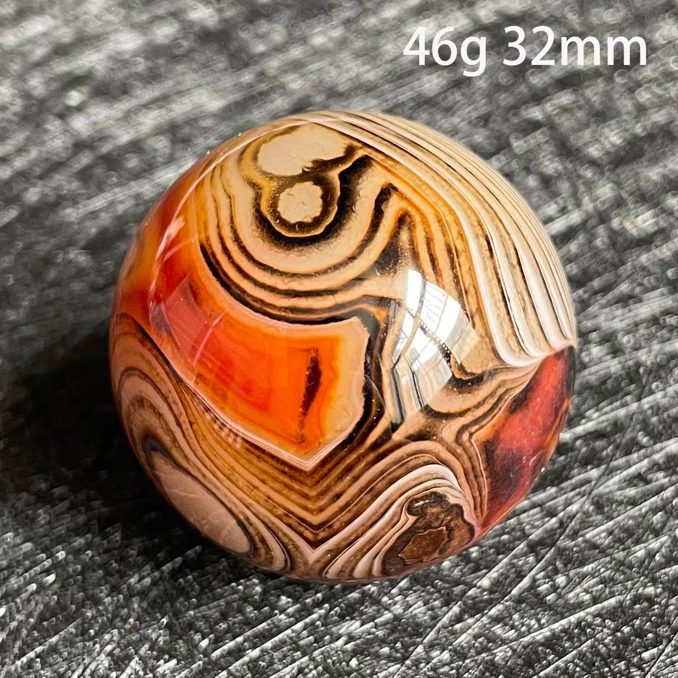 Natural Stone Silk Agate Crystal Ball Colorful Quartz Sphere Carnelian Polished Rock Decor Healing - Gemtopia