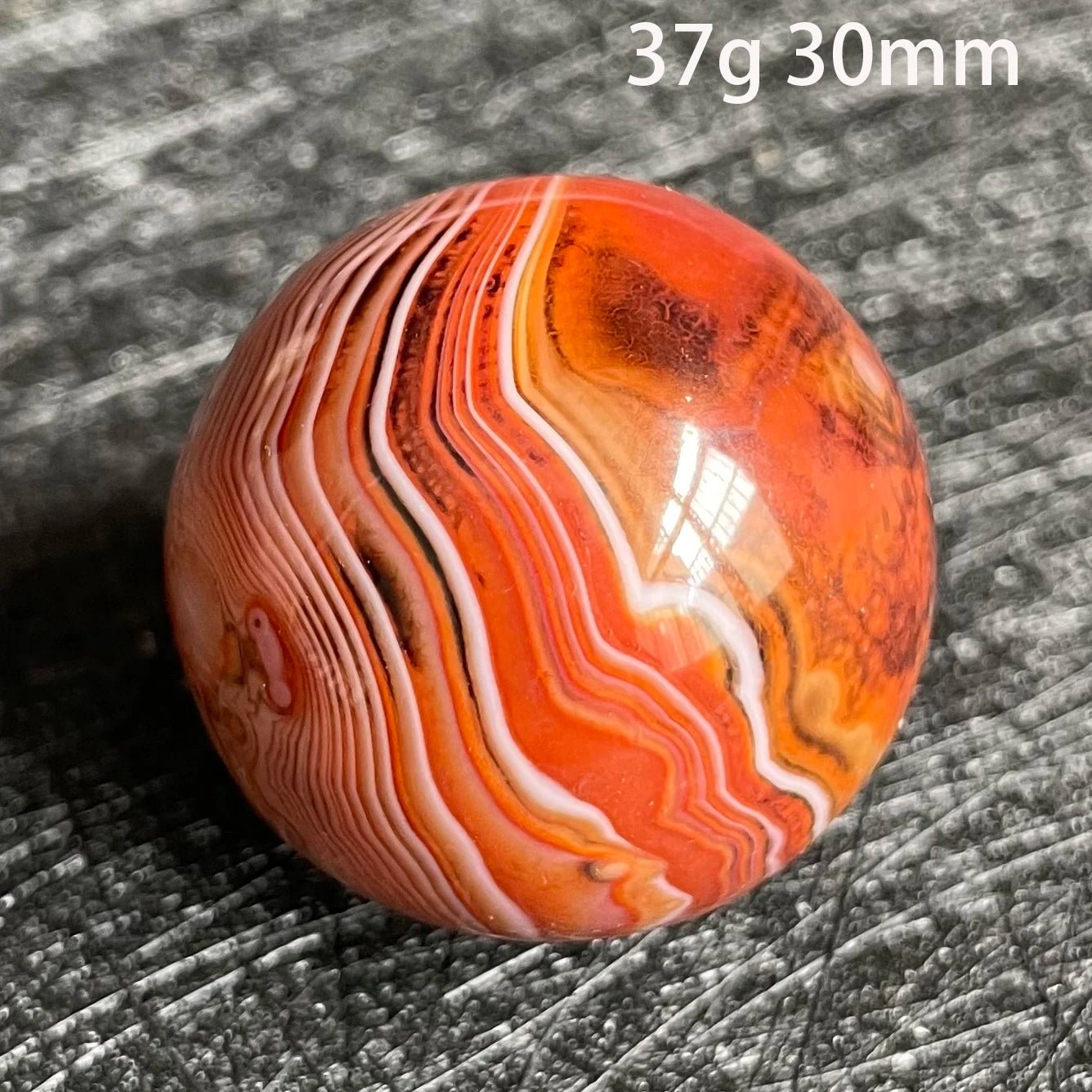 Natural Stone Silk Agate Crystal Ball Colorful Quartz Sphere Carnelian Polished Rock Decor Healing - Gemtopia