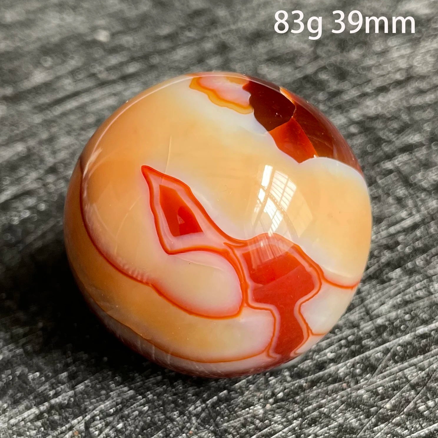 Natural Stone Silk Agate Crystal Ball Colorful Quartz Sphere Carnelian Polished Rock Decor Healing - Gemtopia
