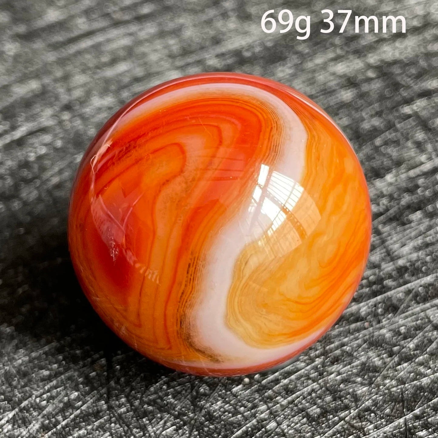 Natural Stone Silk Agate Crystal Ball Colorful Quartz Sphere Carnelian Polished Rock Decor Healing - Gemtopia