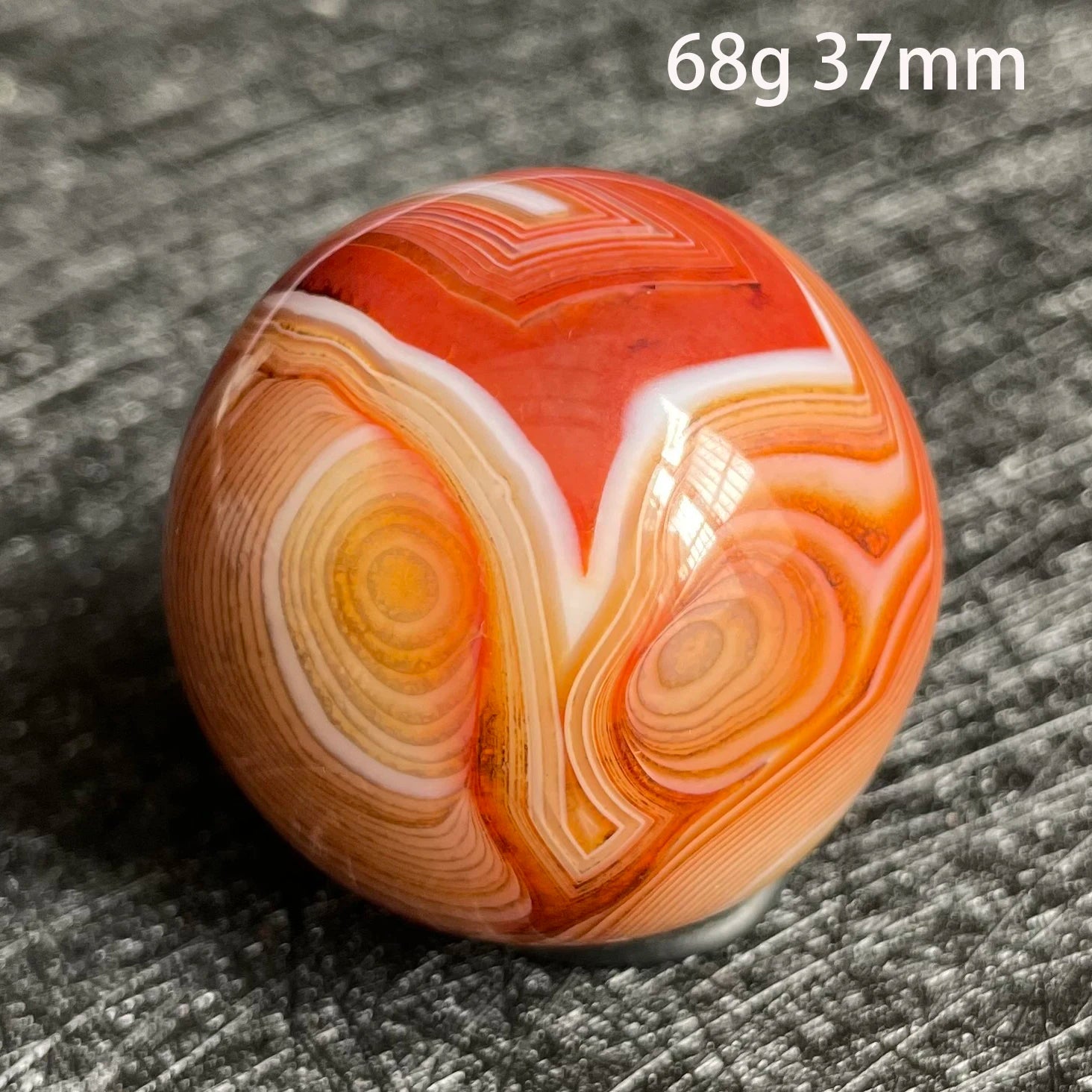 Natural Stone Silk Agate Crystal Ball Colorful Quartz Sphere Carnelian Polished Rock Decor Healing - Gemtopia