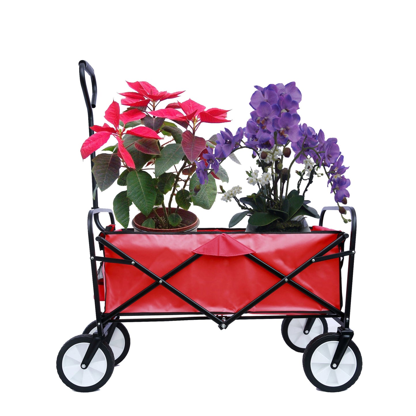 Outdoor Folding Wagon Garden ; Large Capacity Folding Wagon Garden Shopping Beach Cart ; Heavy Duty Foldable Cart; for Outdoor Activities; Beaches; Parks; Camping - Gemtopia