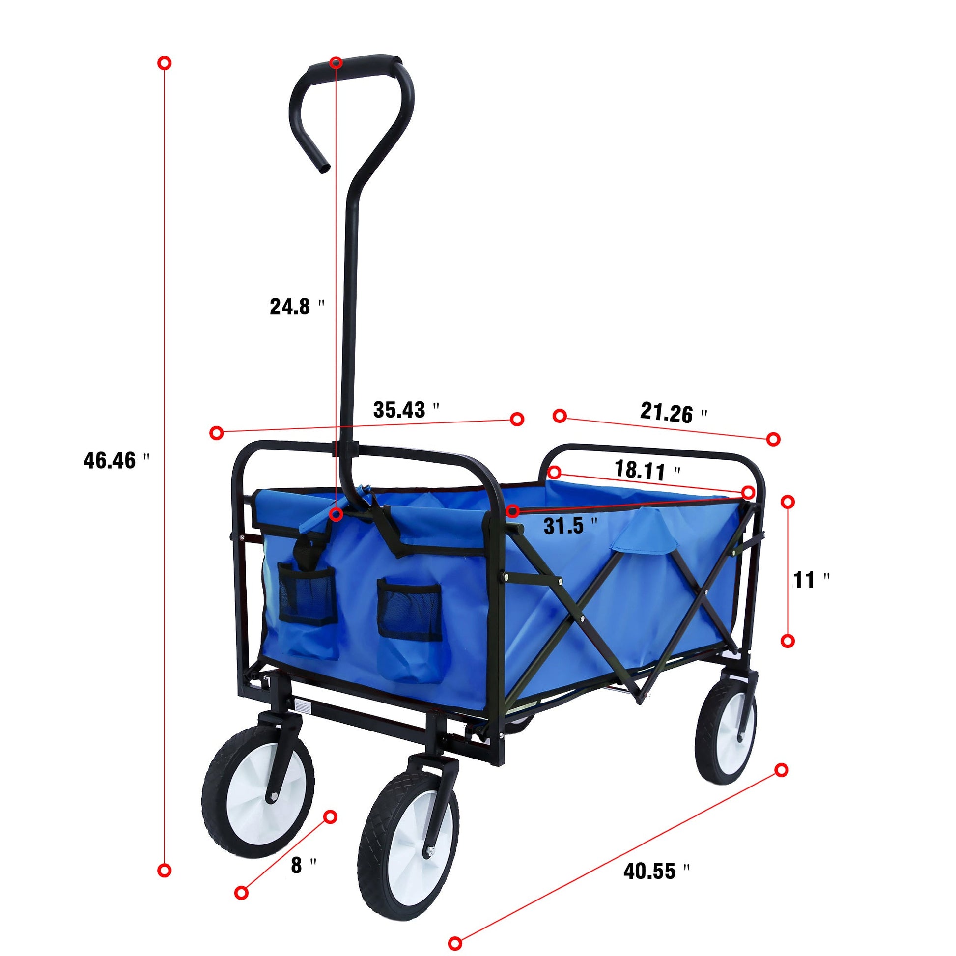 Outdoor Folding Wagon Garden ; Large Capacity Folding Wagon Garden Shopping Beach Cart ; Heavy Duty Foldable Cart; for Outdoor Activities; Beaches; Parks; Camping - Gemtopia