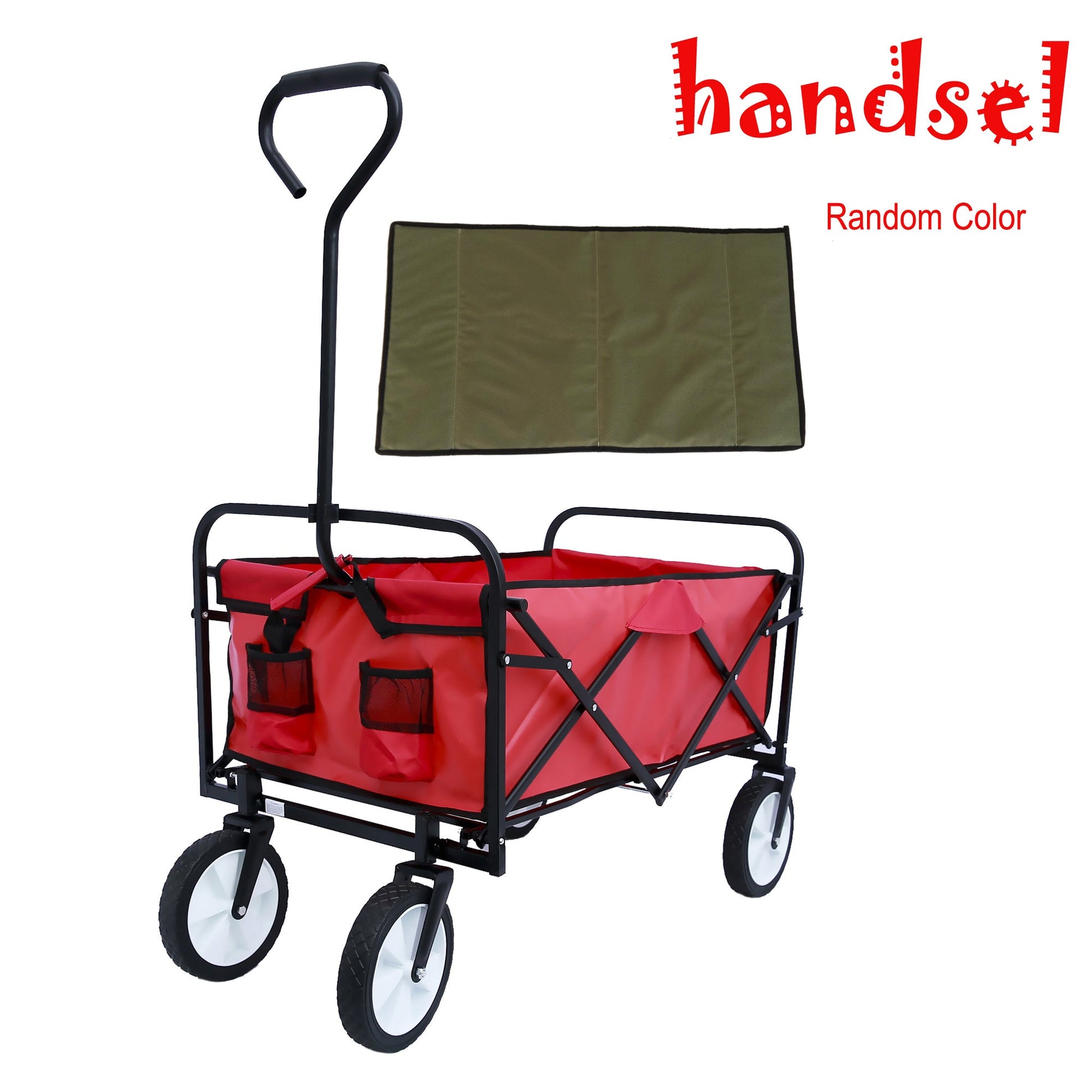 Outdoor Folding Wagon Garden ; Large Capacity Folding Wagon Garden Shopping Beach Cart ; Heavy Duty Foldable Cart; for Outdoor Activities; Beaches; Parks; Camping - Gemtopia