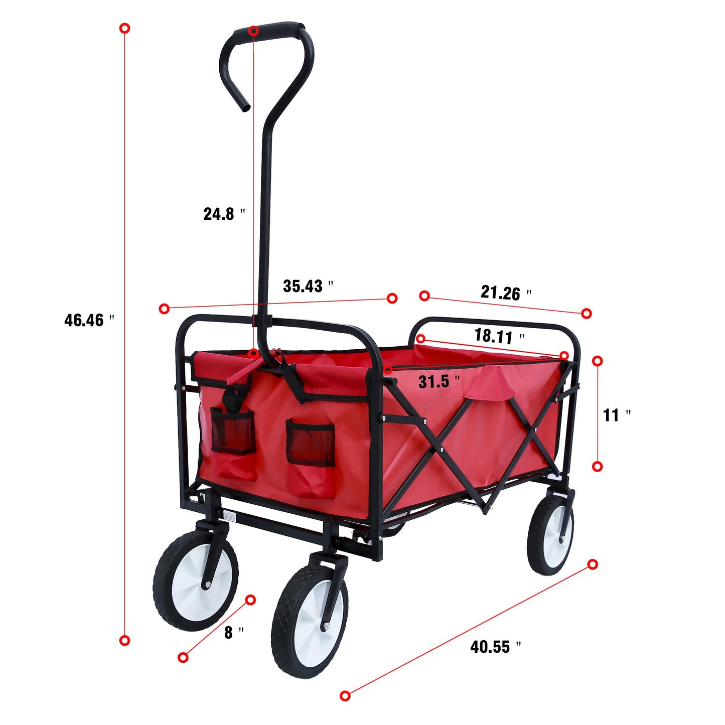 Outdoor Folding Wagon Garden ; Large Capacity Folding Wagon Garden Shopping Beach Cart ; Heavy Duty Foldable Cart; for Outdoor Activities; Beaches; Parks; Camping - Gemtopia