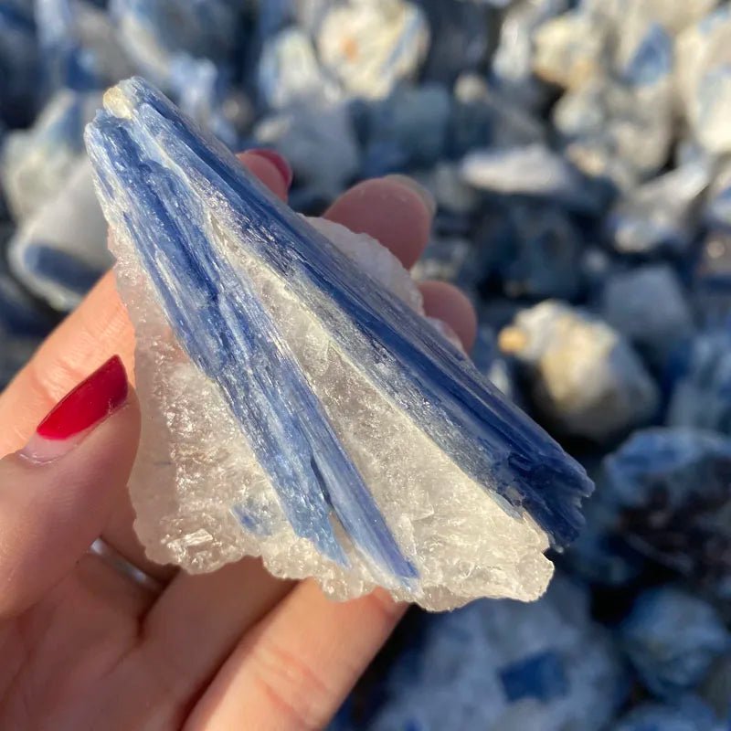 Precious Natural Mineral Kyanite Crystal Specimen Stone Raw Gemstone Chip For Reiki Healing Blue Calcite Collect Jewelry 1pc - Gemtopia