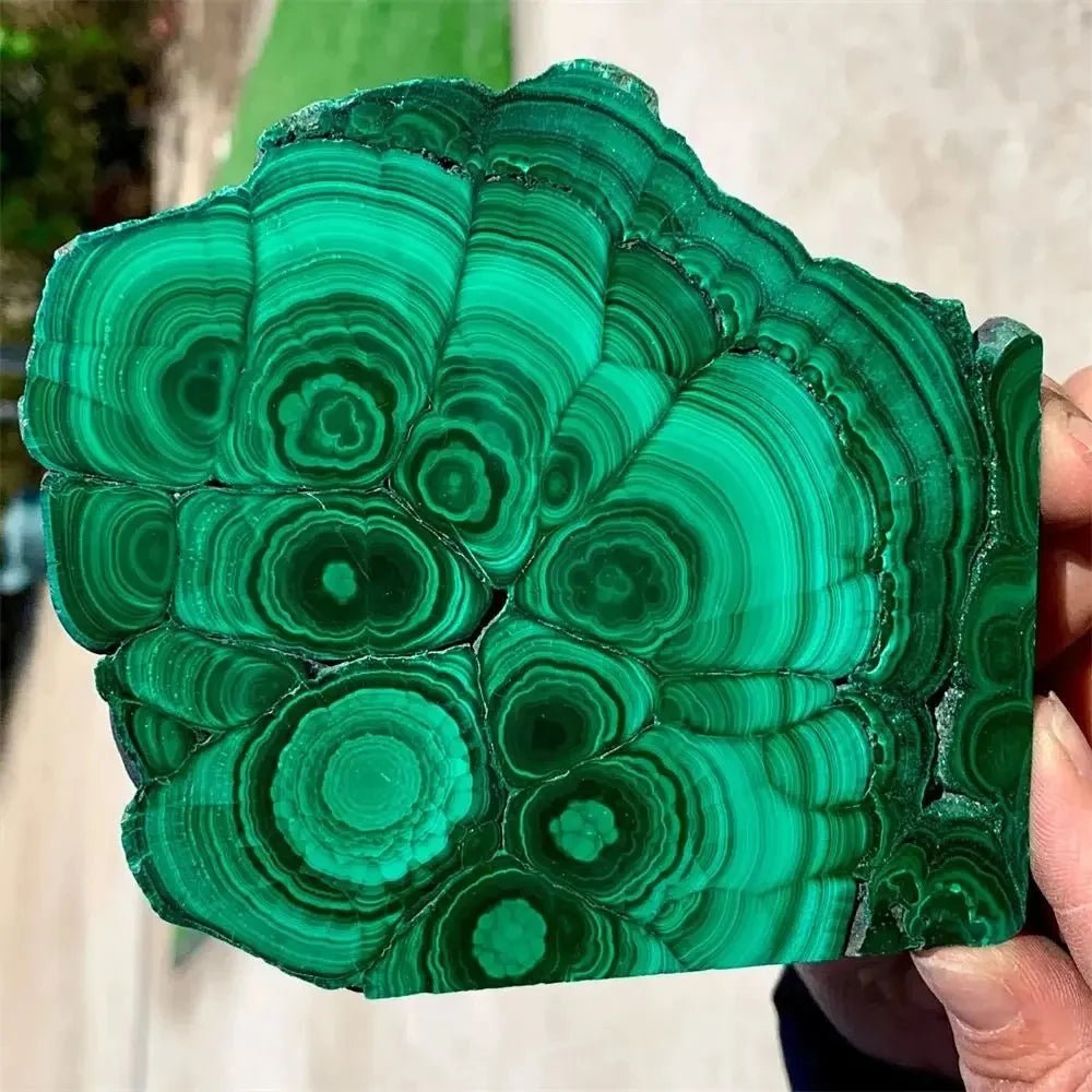 Quality Natural Green Malachite Slices Polished Mineral Specimens Rough Quartz Crystal Sheeting Healing Stone Garden Decor 1pc - Gemtopia