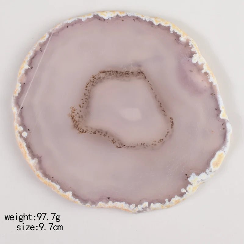 Super Big Natural Agate Slice Gems Crafts Stone Onyx Pad Coaster Cup Mug Glass Hot Beverage Holder Pad Mat Decorative Plates - Gemtopia