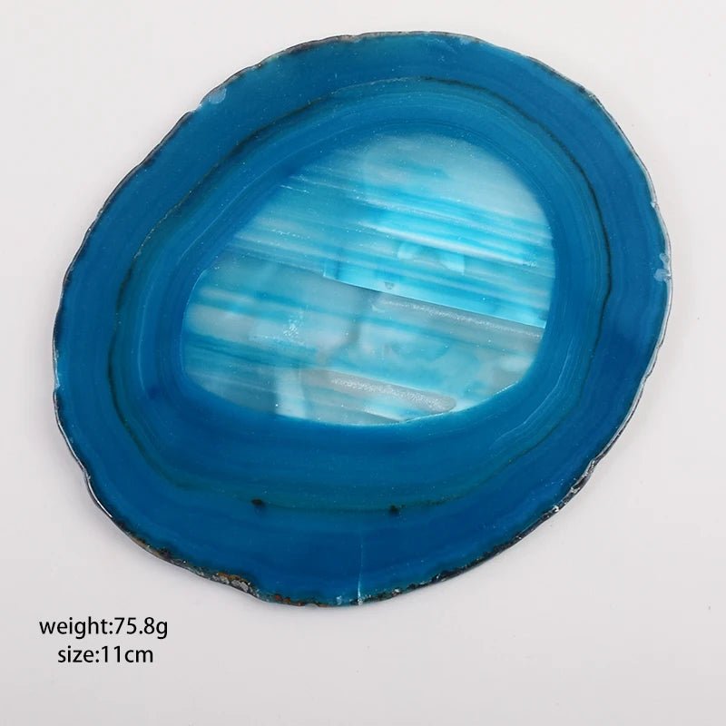 Super Big Natural Agate Slice Gems Crafts Stone Onyx Pad Coaster Cup Mug Glass Hot Beverage Holder Pad Mat Decorative Plates - Gemtopia