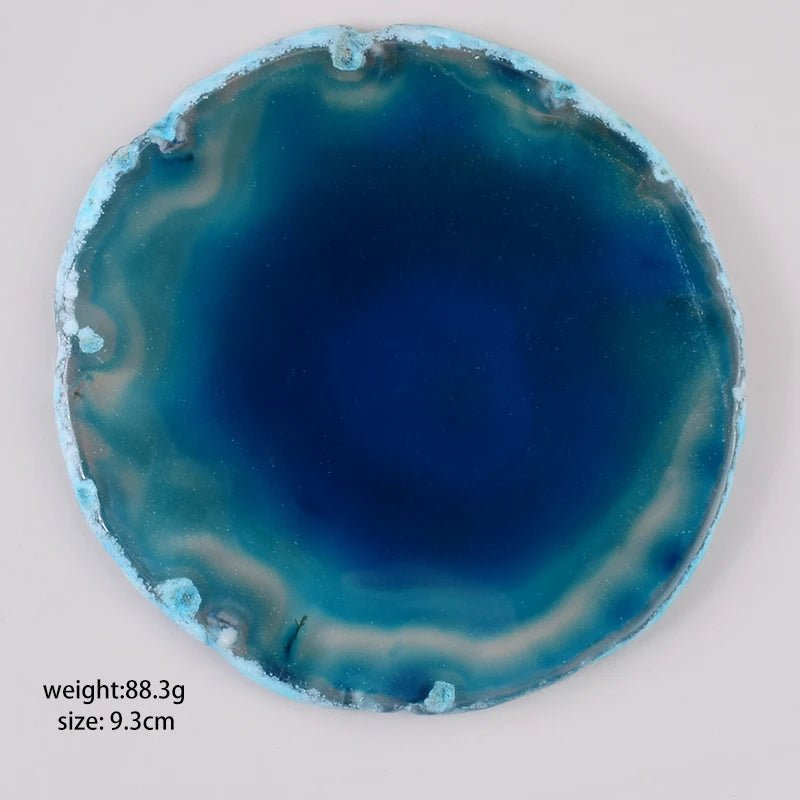 Super Big Natural Agate Slice Gems Crafts Stone Onyx Pad Coaster Cup Mug Glass Hot Beverage Holder Pad Mat Decorative Plates - Gemtopia