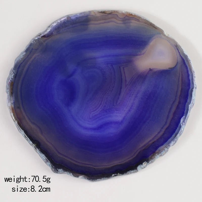 Super Big Natural Agate Slice Gems Crafts Stone Onyx Pad Coaster Cup Mug Glass Hot Beverage Holder Pad Mat Decorative Plates - Gemtopia