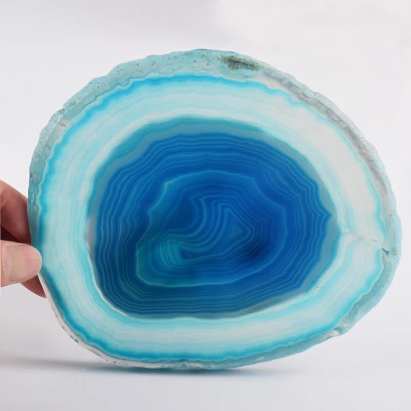 Super Big Natural Agate Slice Gems Crafts Stone Onyx Pad Coaster Cup Mug Glass Hot Beverage Holder Pad Mat Decorative Plates - Gemtopia