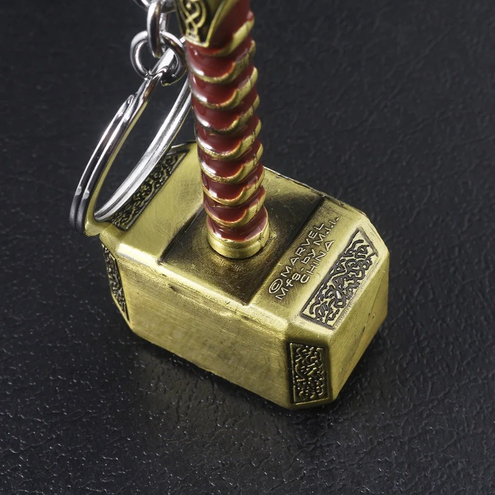 Thor Hammer Metal Keychain Movie Jewelry Key Ring Cosplay Prop Key Holder For Fans Bag Ornament Car Pendant Gift - Gemtopia