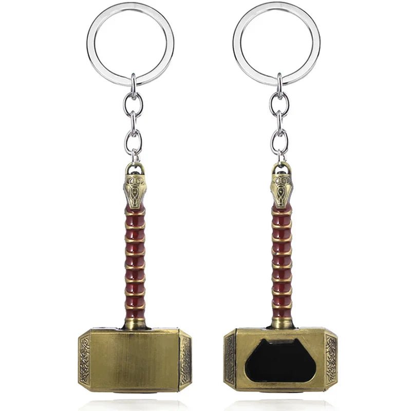 Thor Hammer Metal Keychain Movie Jewelry Key Ring Cosplay Prop Key Holder For Fans Bag Ornament Car Pendant Gift - Gemtopia