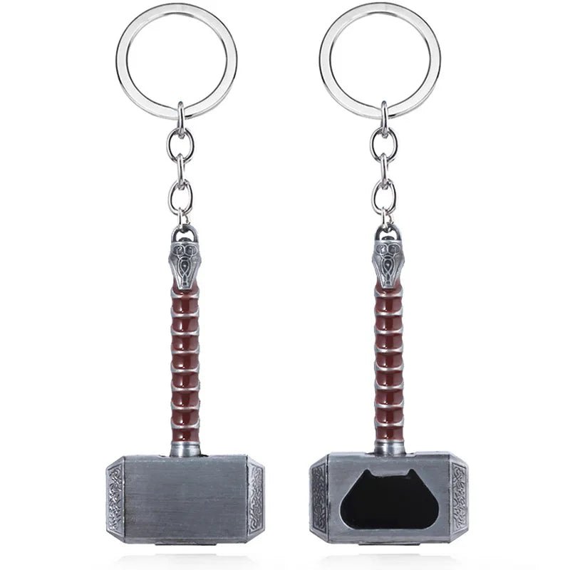 Thor Hammer Metal Keychain Movie Jewelry Key Ring Cosplay Prop Key Holder For Fans Bag Ornament Car Pendant Gift - Gemtopia