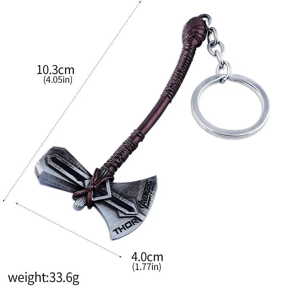 Thor Hammer Metal Keychain Movie Jewelry Key Ring Cosplay Prop Key Holder For Fans Bag Ornament Car Pendant Gift - Gemtopia