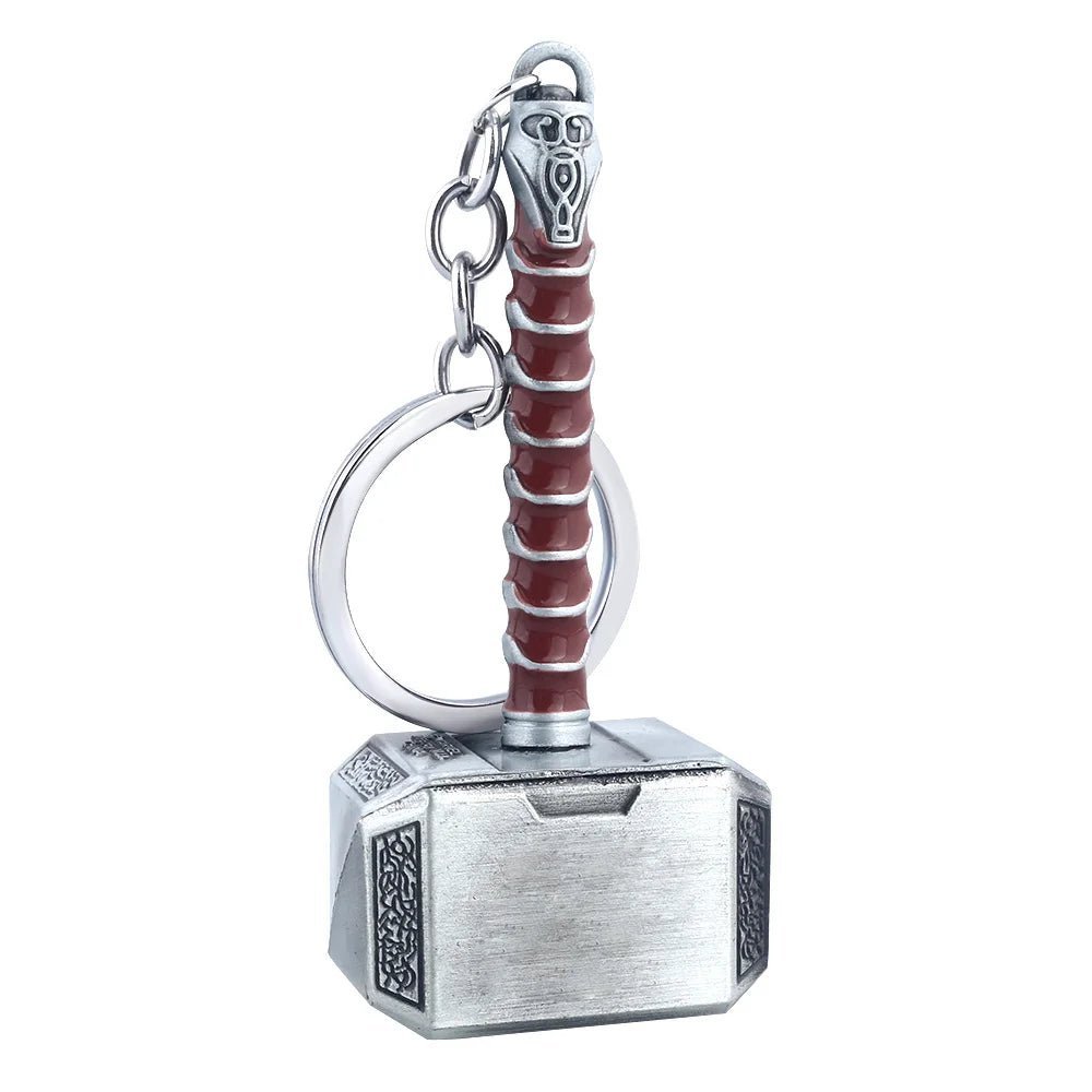 Thor Hammer Metal Keychain Movie Jewelry Key Ring Cosplay Prop Key Holder For Fans Bag Ornament Car Pendant Gift - Gemtopia