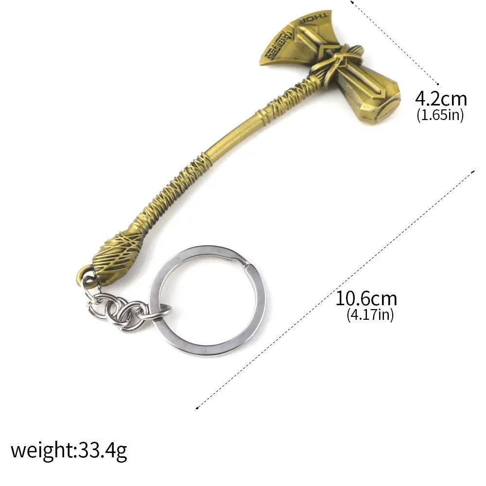 Thor Hammer Metal Keychain Movie Jewelry Key Ring Cosplay Prop Key Holder For Fans Bag Ornament Car Pendant Gift - Gemtopia